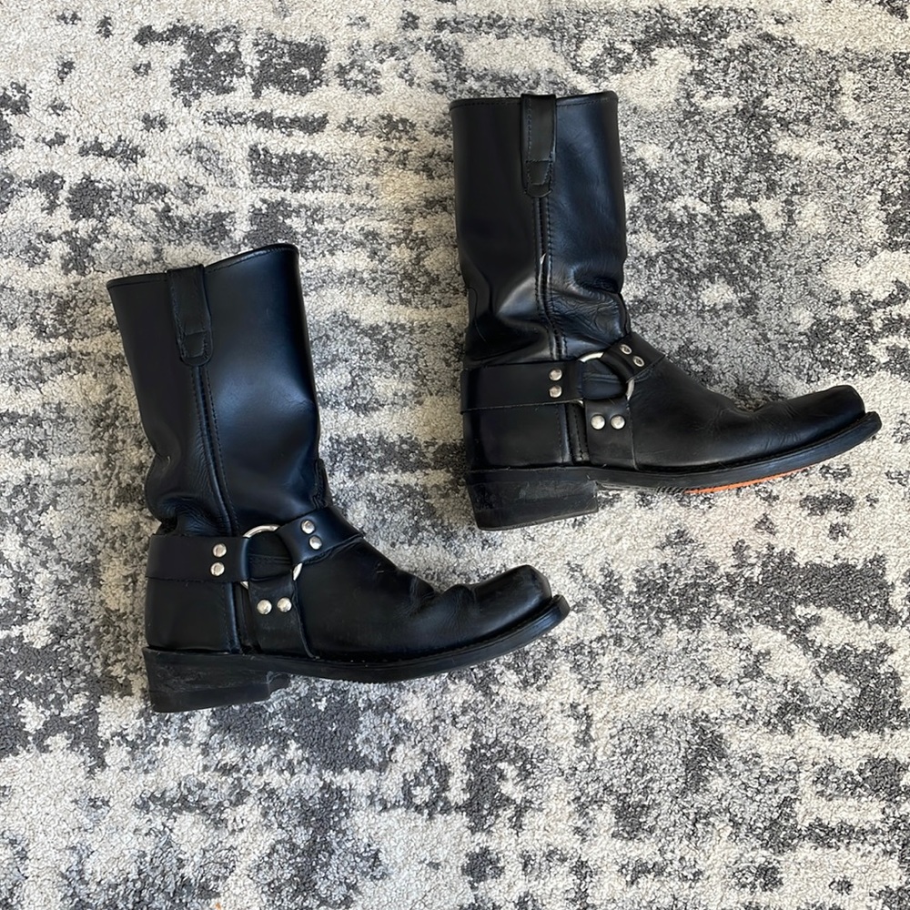 Mens Double -H boot company harness biker boots